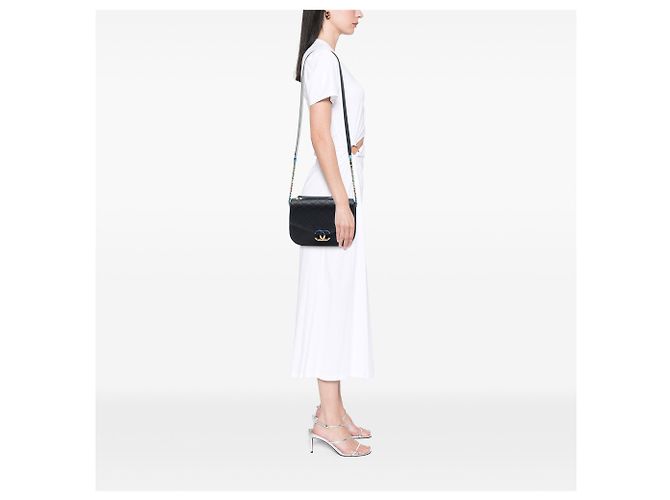 Chanel Black Paris Cuba Medium Quilted Caviar Thread Around Flap Nero - vista 7
