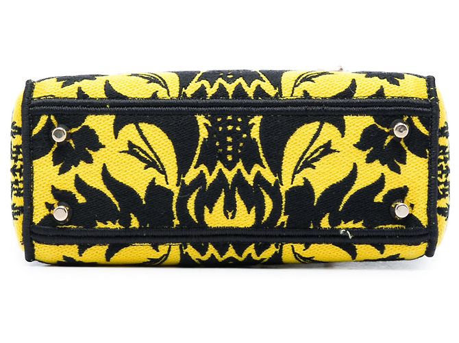 Lady D Lite Petites Fleurs in tela ricamata gialla Dior Giallo - vista 3