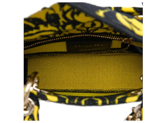 Lady D Lite Petites Fleurs in tela ricamata gialla Dior Giallo - vista 4