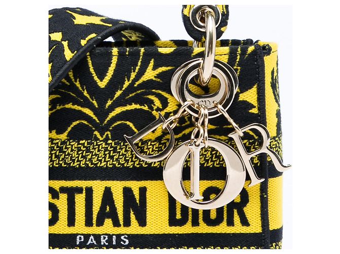 Lady D Lite Petites Fleurs in tela ricamata gialla Dior Giallo - vista 5