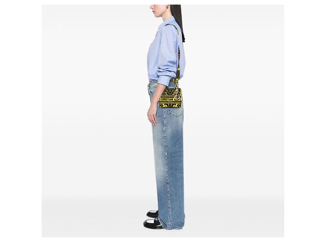 Lady D Lite Petites Fleurs in tela ricamata gialla Dior Giallo - vista 6