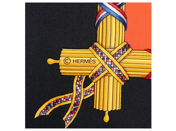 Sciarpa in seta Hermès Orange Republique Francaise Liberte Egalite Fraternite 1789 90 Rosso Arancione - vista 5
