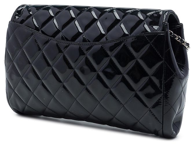 Clutch Chanel Black CC Trapuntata in Vernice con Catena Nero - vista 2