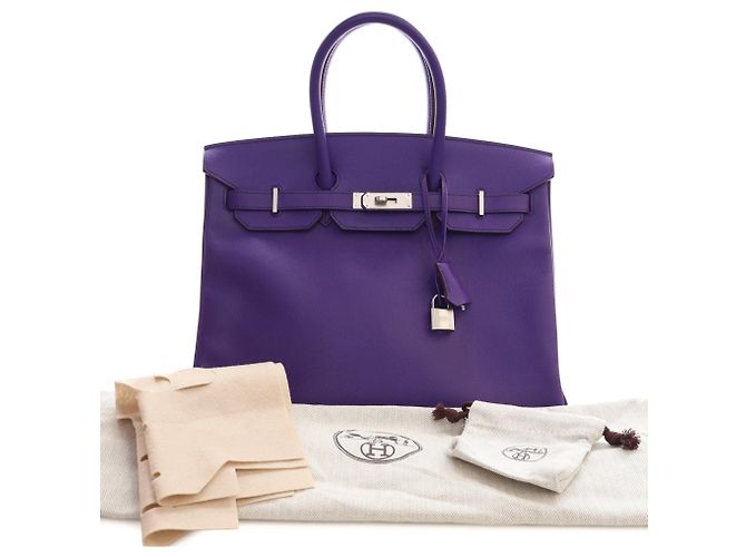 Hermès Purple Epsom Birkin Retourne 35 Porpora - vista 15