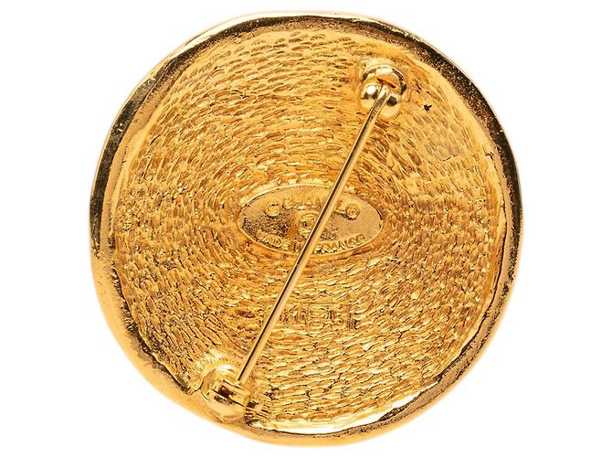 Spilla Chanel Gold CC placcata oro 31 Rue Cambon D'oro - vista 2