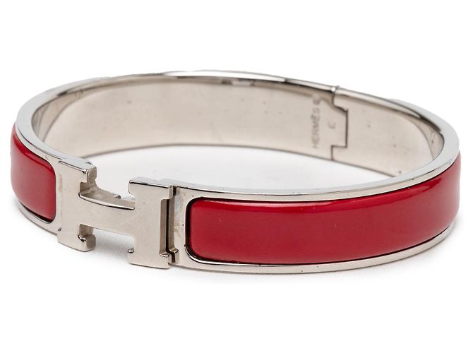 Bracciale Hermès Red Narrow Enamel Clic H PM Rosso Bordò - vista 2