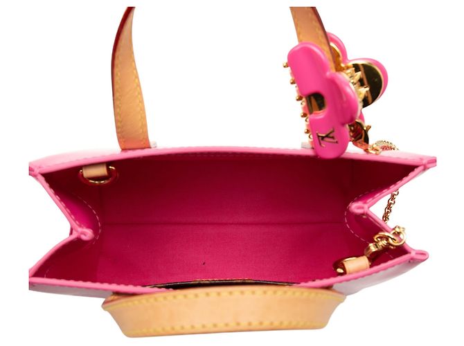 Fermaglio per capelli Louis Vuitton Rosa Monogram Vernis Reade PM - vista 4