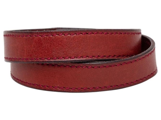 Bracciale Hermès Red Swift Kelly Double Tour Rosso Bordò - vista 3