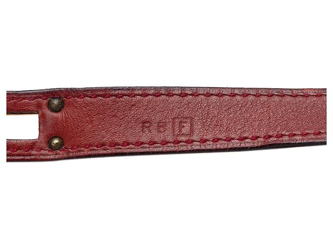 Bracciale Hermès Red Swift Kelly Double Tour Rosso Bordò - vista 5