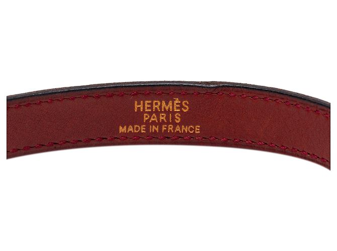 Bracciale Hermès Red Swift Kelly Double Tour Rosso Bordò - vista 7