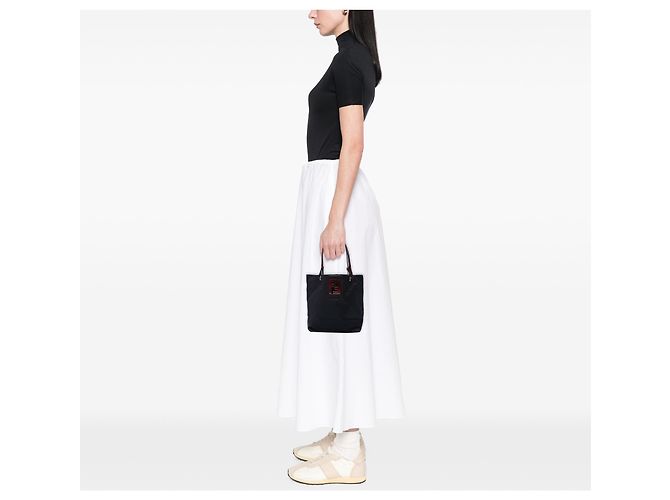 Fendi Handtasche aus schwarzem Nylon mit FF-Logo - Ansicht 6