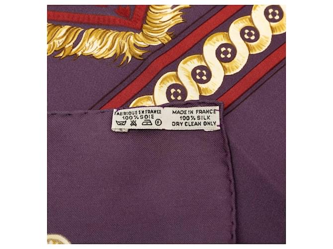 Sciarpa in seta Hermès Purple Bride de Cour 90 Porpora Viola scuro - vista 3