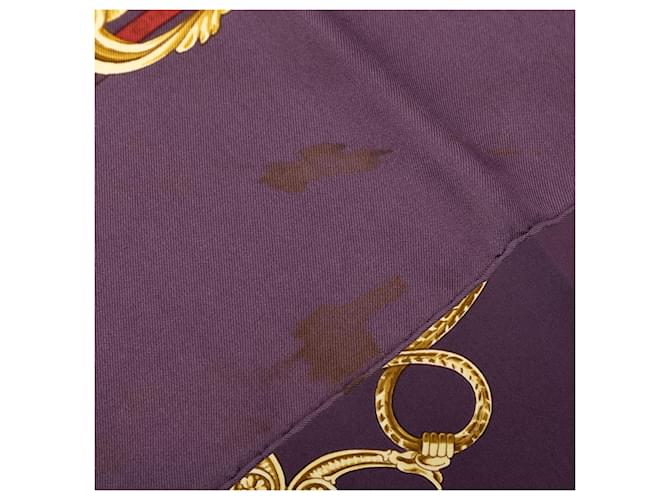 Sciarpa in seta Hermès Purple Bride de Cour 90 Porpora Viola scuro - vista 5