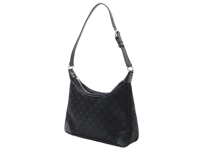 Louis Vuitton Black Monogram Mini Satin Boulogne Nero - vista 2