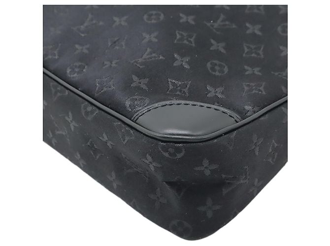 Louis Vuitton Black Monogram Mini Satin Boulogne Nero - vista 5
