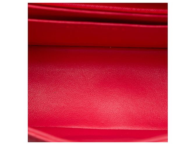 Chanel Red Mini Square Classic Lambskin Single Flap Rosso - vista 4