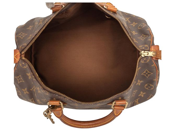 Louis Vuitton Marrone Monogram Speedy 35 - vista 4