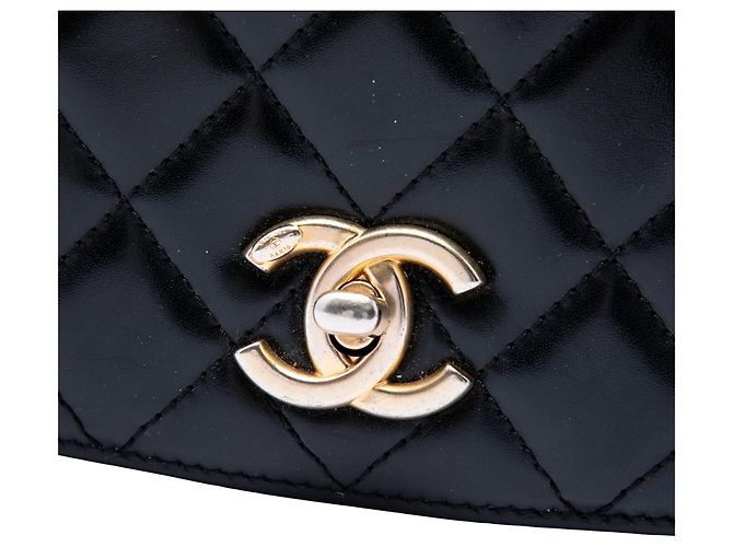 Chanel Black Mini Shiny Calfskin My Sweet CC Flap Nero - vista 5