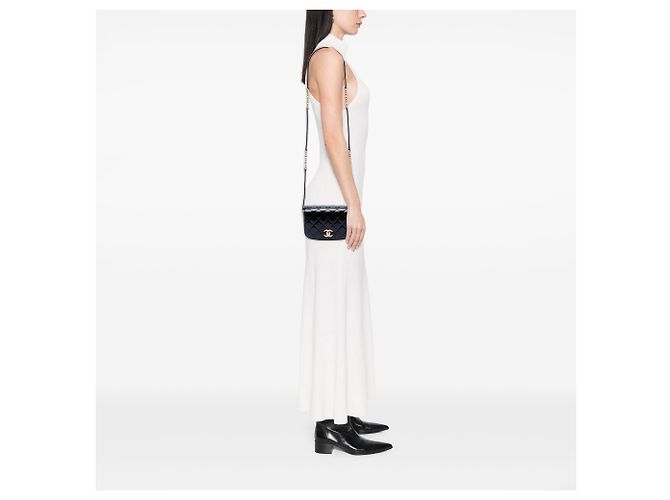 Chanel Black Mini Shiny Calfskin My Sweet CC Flap Nero - vista 6