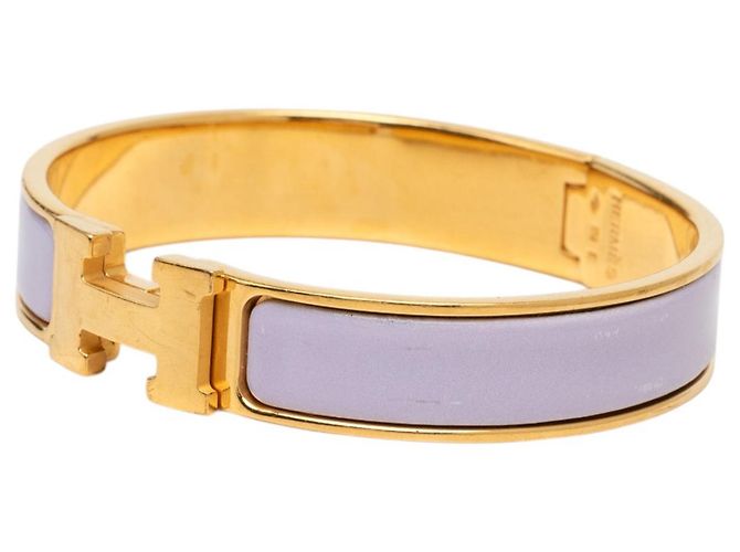 Bracciale Hermès Clic H Narrow Enamel Purple PM Porpora Lavanda - vista 2