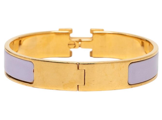 Bracciale Hermès Clic H Narrow Enamel Purple PM Porpora Lavanda - vista 3