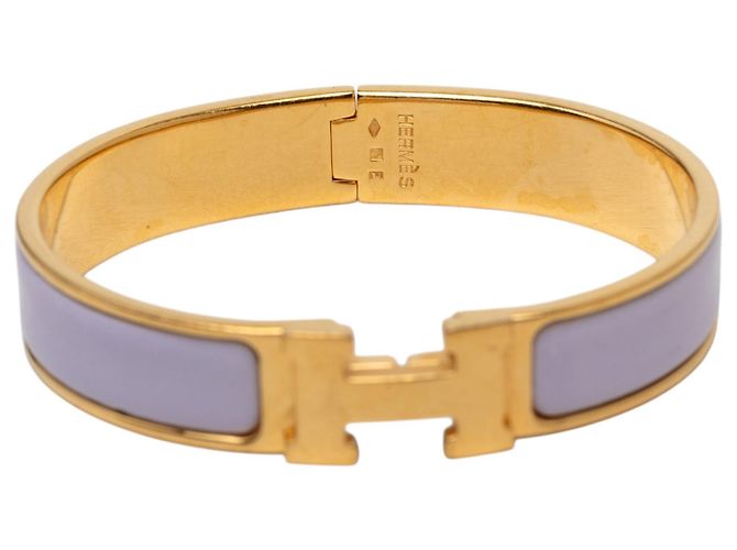 Bracciale Hermès Clic H Narrow Enamel Purple PM Porpora Lavanda - vista 4