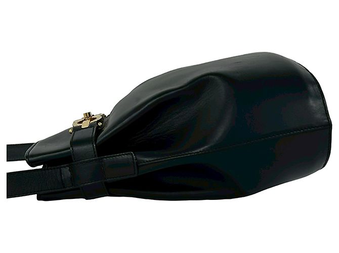 Salvatore Ferragamo Borsa a secchiello Gancini in pelle nera Ferragamo Nero - vista 3