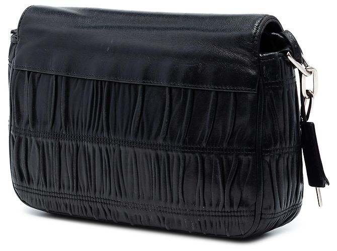 Borsa a tracolla Prada Black Nappa Gaufre Sound Lock Nero - vista 2