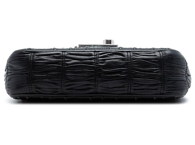 Borsa a tracolla Prada Black Nappa Gaufre Sound Lock Nero - vista 3