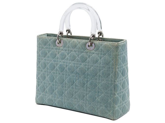 Lady Dior in Blue Denim, Large, Cannage Acrylgriffe von Dior Blau Hellblau - Ansicht 2
