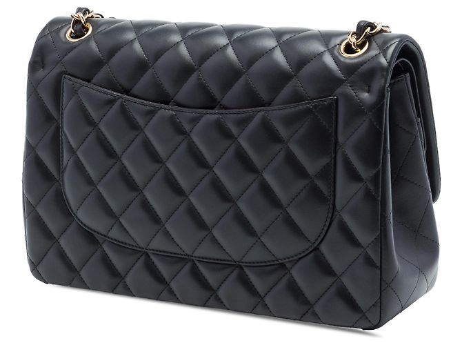Chanel Black Jumbo Classic Lambskin Double Flap Nero - vista 2
