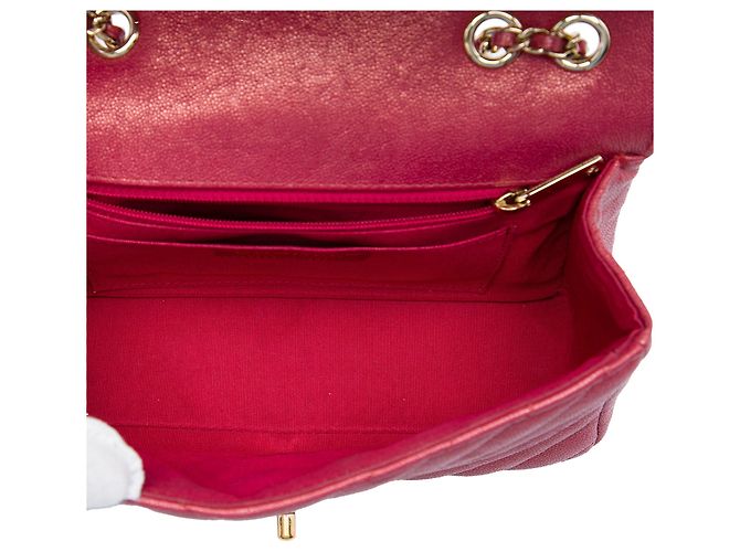 Chanel Pink Small Chevron Iridescent Caviar Statement Flap Rosa - vista 4