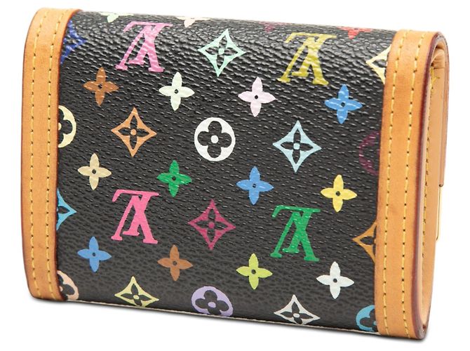 Louis Vuitton Black Monogram Multicolore Porte Monnaie Plat - view 2