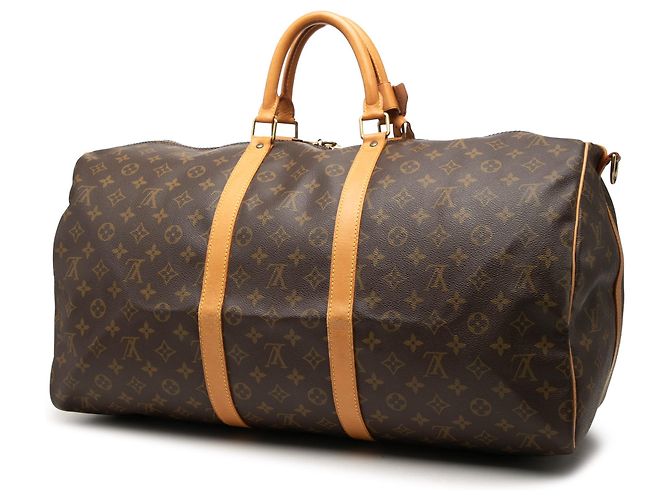 Louis Vuitton Marrone Monogram Keepall Bandouliere 55 - vista 2