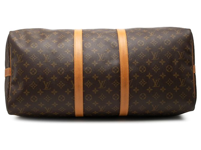 Louis Vuitton Marrone Monogram Keepall Bandouliere 55 - vista 3