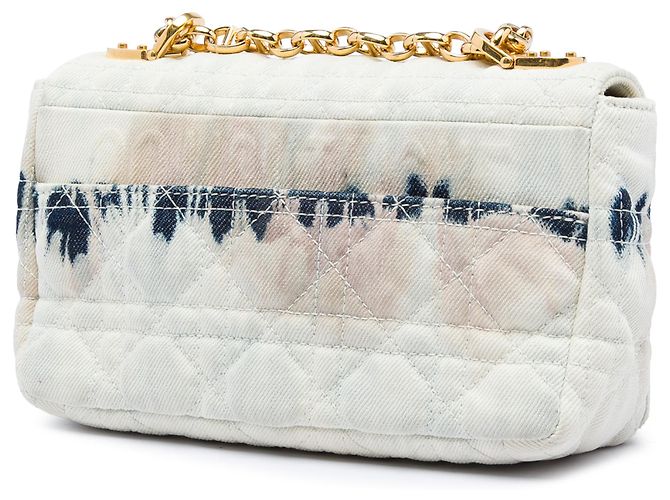 Dior White Small Tie Dye Denim Caro Crossbody Bianco Bianco sporco - vista 2