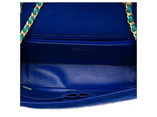 Chanel Blue Small Tricolor Jersey CC Filigree Flap - vista 4