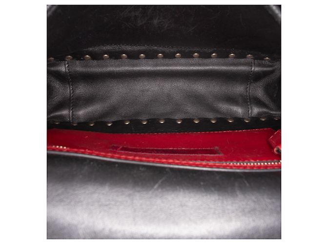 Borsa Valentino Black Medium Lambskin VLTN Rockstud Spike Nero - vista 4