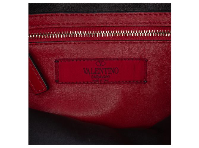 Borsa Valentino Black Medium Lambskin VLTN Rockstud Spike Nero - vista 5