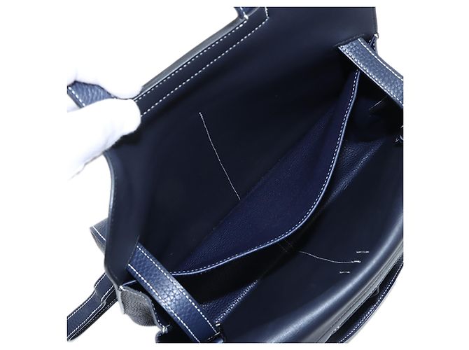Hermès Blue Clemence Halzan 31 Blau Marineblau - Ansicht 6
