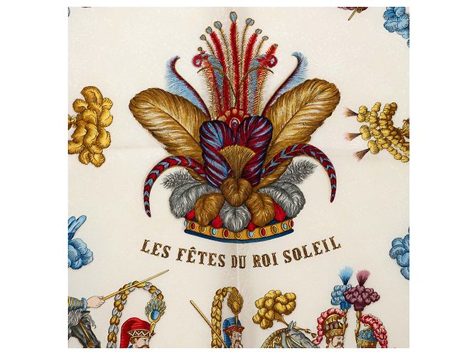 Sciarpa in seta Hermès Red Les Fêtes du Roi Soleil 90 Rosso - vista 7