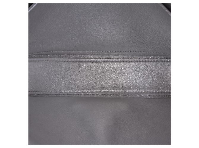 Céline Borsa a tracolla Claude in pelle di vitello laminata con motivo Triomphe argento Celine - vista 4