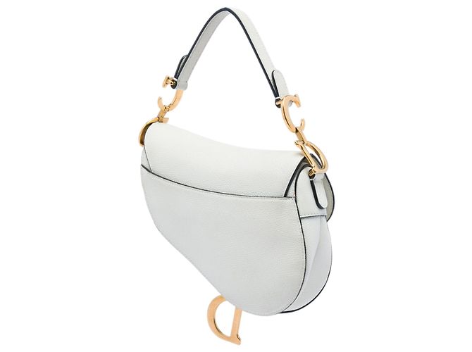 Borsa Saddle Dior bianca in pelle di vitello granulata Bianco - vista 2