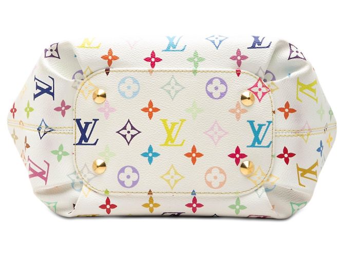 Louis Vuitton White Monogram Multicolore Annie MM Bianco - vista 3