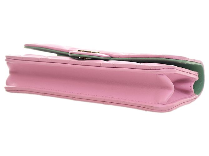 Chanel Pink CC gestepptes Lammleder Handy-Etui mit Tragegriff und Kette - Ansicht 6