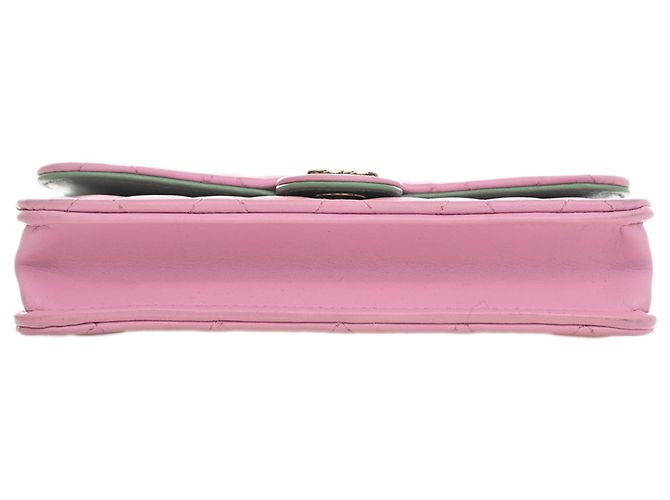 Chanel Pink CC gestepptes Lammleder Handy-Etui mit Tragegriff und Kette - Ansicht 7
