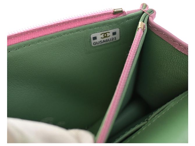 Chanel Pink CC gestepptes Lammleder Handy-Etui mit Tragegriff und Kette - Ansicht 8