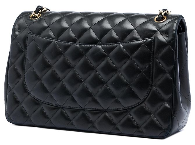 Chanel Black Jumbo Classic Lambskin Double Flap Nero - vista 2