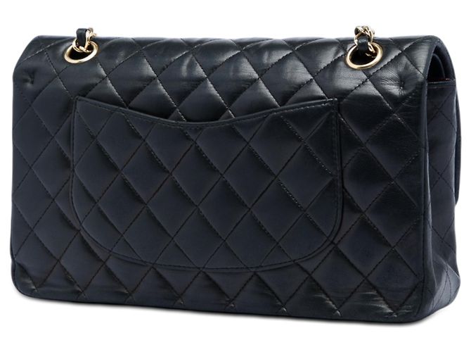 Chanel Black Medium Classic Lambskin Double Flap Nero - vista 2
