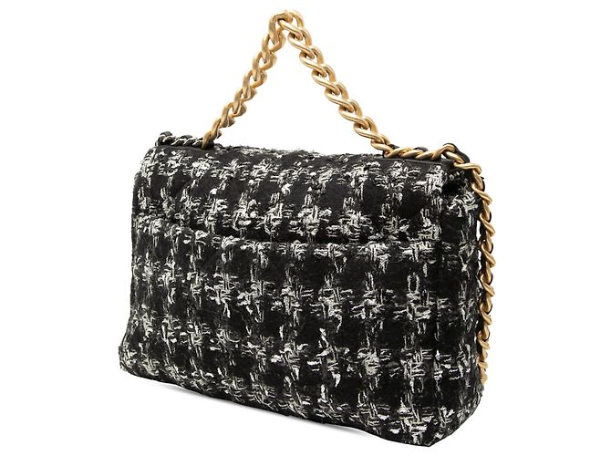 Chanel Black Large Tweed 19 Flap Nero - vista 2
